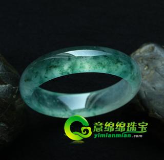 緬甸老坑玻璃種天然飄花翡翠A貨玉手鐲-53.9內(nèi)徑