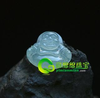 老坑冰種天然翡翠A貨玉彌勒佛掛件-坐佛（特惠）