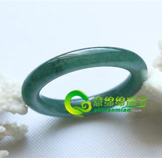 緬甸老坑冰種天然藍(lán)水翡翠A貨圓條寬厚玉手鐲54