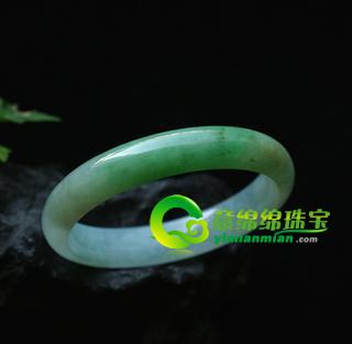 糯冰種綠翡翠玉手鐲-綠彩如茵58 