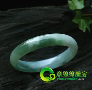 糯冰種藍(lán)花翡翠玉手鐲-翠舞藍(lán)花-58