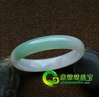 糯冰種綠翡翠玉手鐲-平分秋色58 