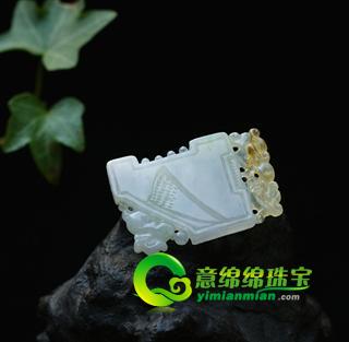 糯冰種天然A貨翡翠玉仿古壁掛件（特惠） 