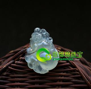 老坑玻璃種翡翠玉掛件-事事如意