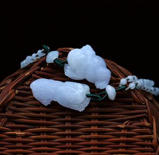 紫羅蘭翡翠玉金蟾貔貅掛件-情侶對(duì)配