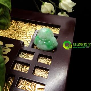 清晰可人緬甸天然翡翠A貨佛公吊墜