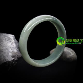 桃紅柳綠緬甸天然翡翠A貨油青種玉手鐲內(nèi)徑58.5MM