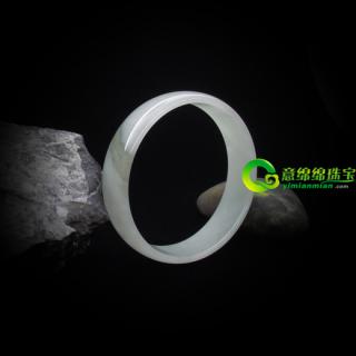 幸福圓形玉手鐲緬甸天然翡翠A貨內(nèi)徑52MM（特）
