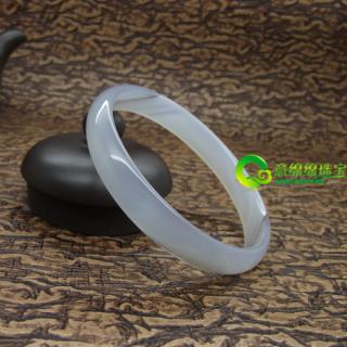 天然灰色瑪瑙花手鐲內(nèi)徑60mm