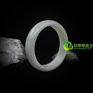 燕語(yǔ)鶯啼緬甸天然翡翠A貨圓形玉手鐲內(nèi)徑58MM