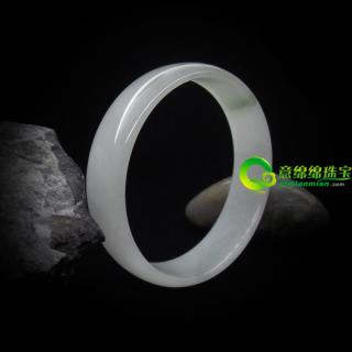 歡天喜地緬甸天然翡翠A貨圓形玉手鐲內(nèi)徑52MM （特）