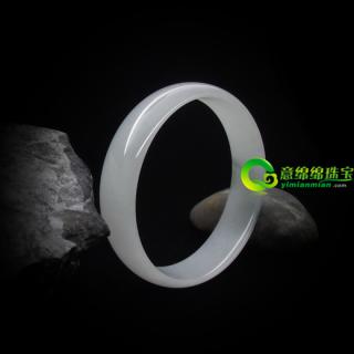五福同壽緬甸天然花青色翡翠A貨玉手鐲（特）