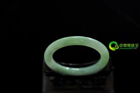 含情凝睇緬甸老坑天然翡翠玉手鐲A貨52.5mm
