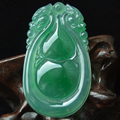 老坑冰種陽(yáng)綠翡翠葫蘆吊墜