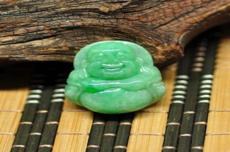 豁達(dá)樂(lè)觀老坑天然翡翠A貨佛公玉掛件