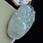 寬容大度緬甸老坑A貨冰種天然翡翠站佛掛件
