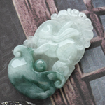 大有前途緬甸天然翡翠生肖兔掛件