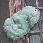虎嘯山河緬甸天然翡翠生肖虎掛件