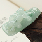 如夢(mèng)如幻天然緬甸A貨冰糯種翡翠貔貅如意掛件