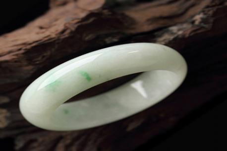 天然緬甸A貨冰糯種飄花翡翠手鐲 內(nèi)徑55MM