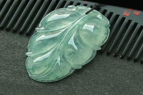 老坑冰種飄花翡翠掛件 A貨翡翠百葉吊墜 玉葉子