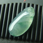 緬甸天然冰種飄花翡翠福瓜掛件 翡翠玉福瓜吊墜